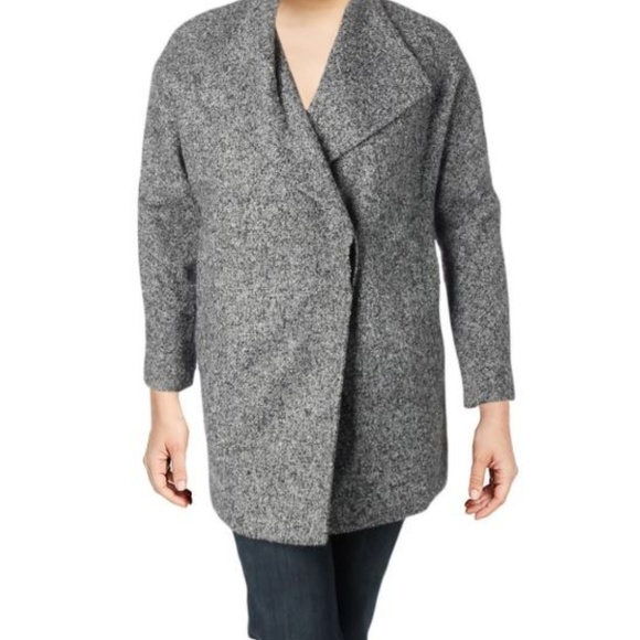 Jones New York Womens BLACK Wool Blend Car Coat - Picture 1 of 3